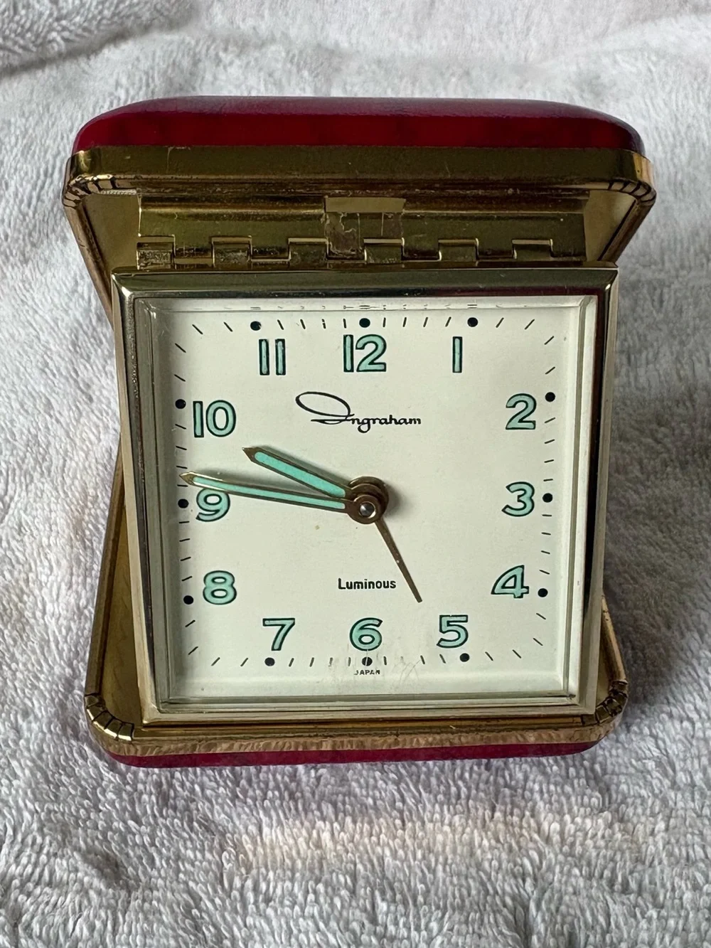 Ingraham Vintage Travel Alarm Clock With Fold Up Case - Picture 8 of 8